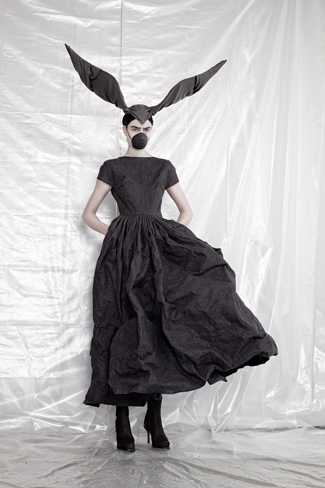 black cotton tiered maxi dress