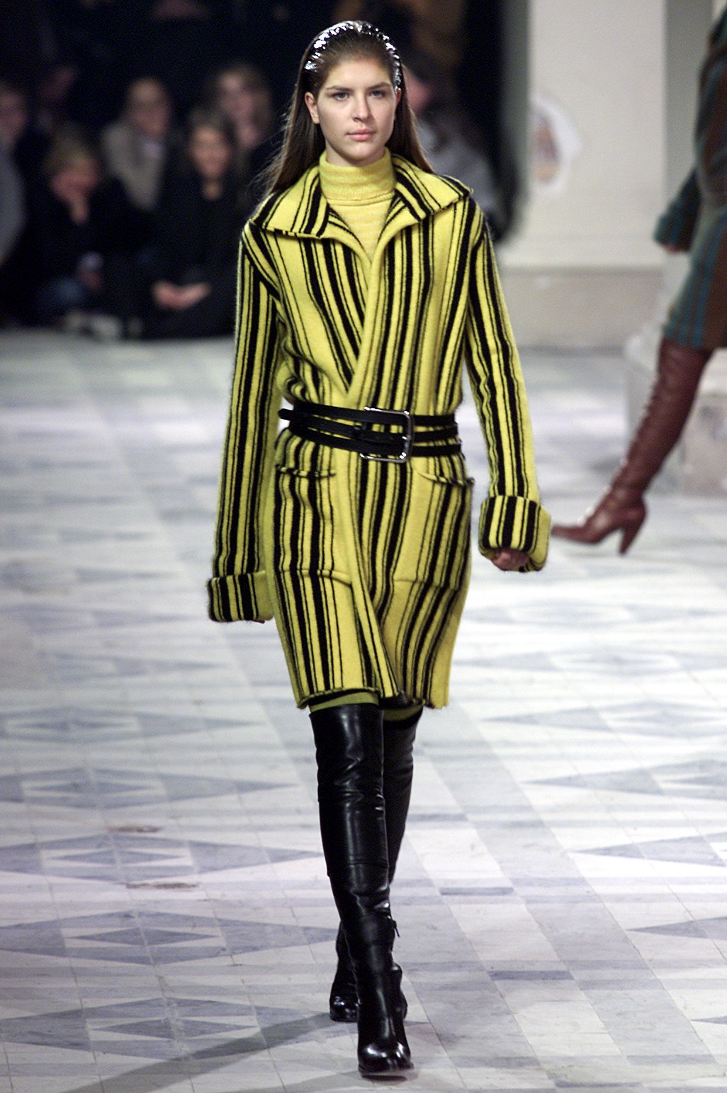 yellow and black striped coat