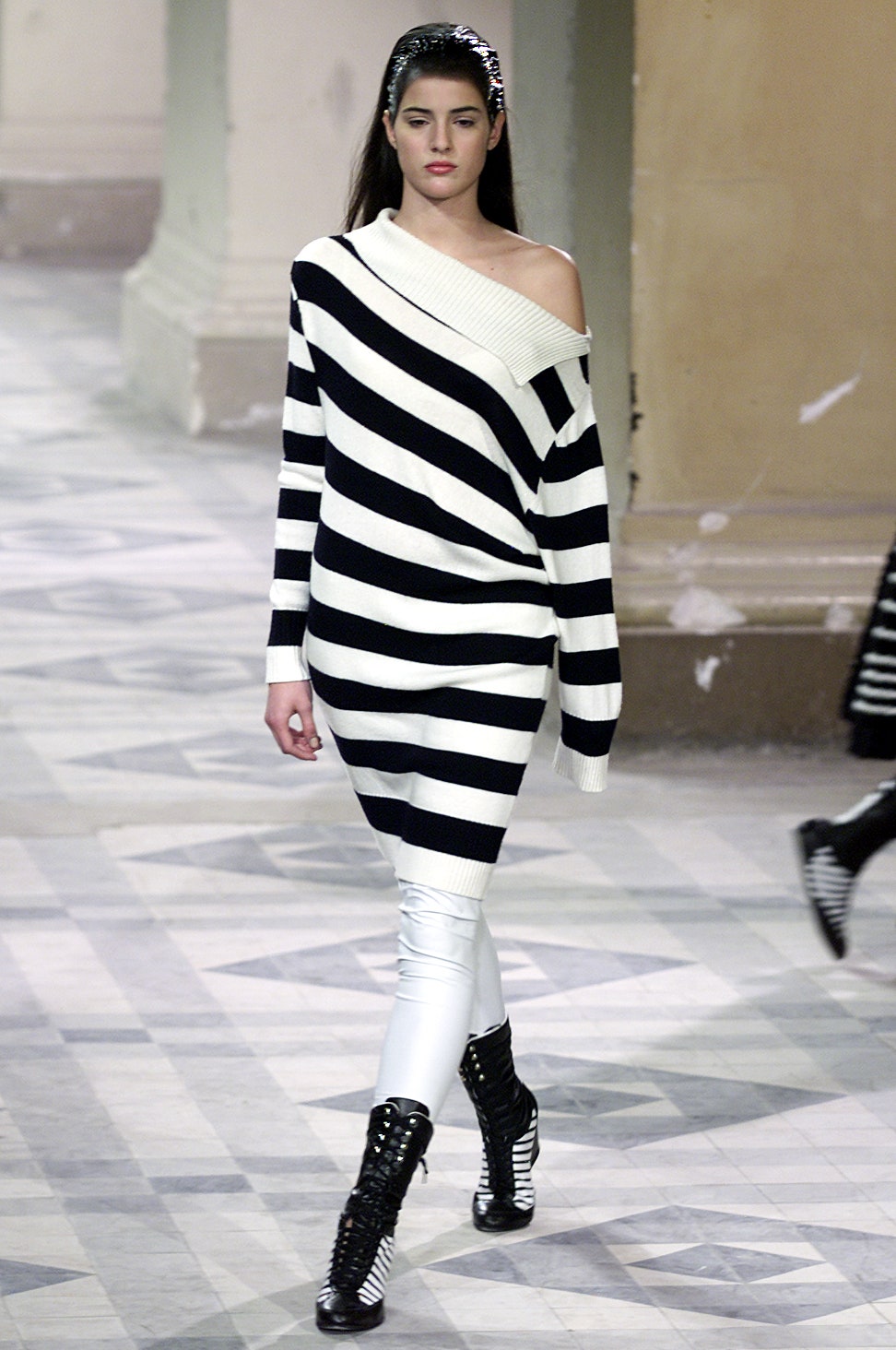 black and white striped sweater