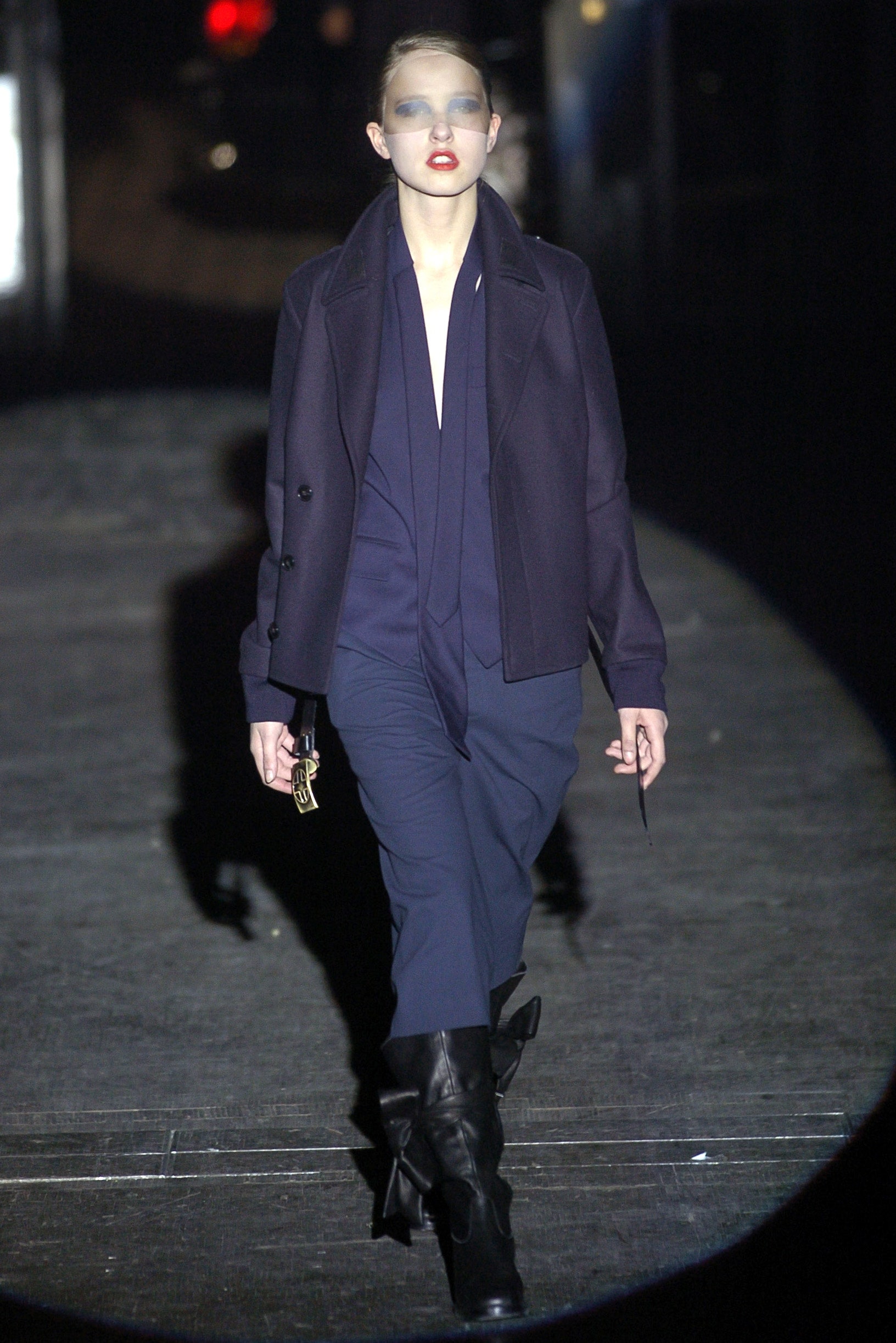 black wool long-sleeve collared tailored buttoned jacket