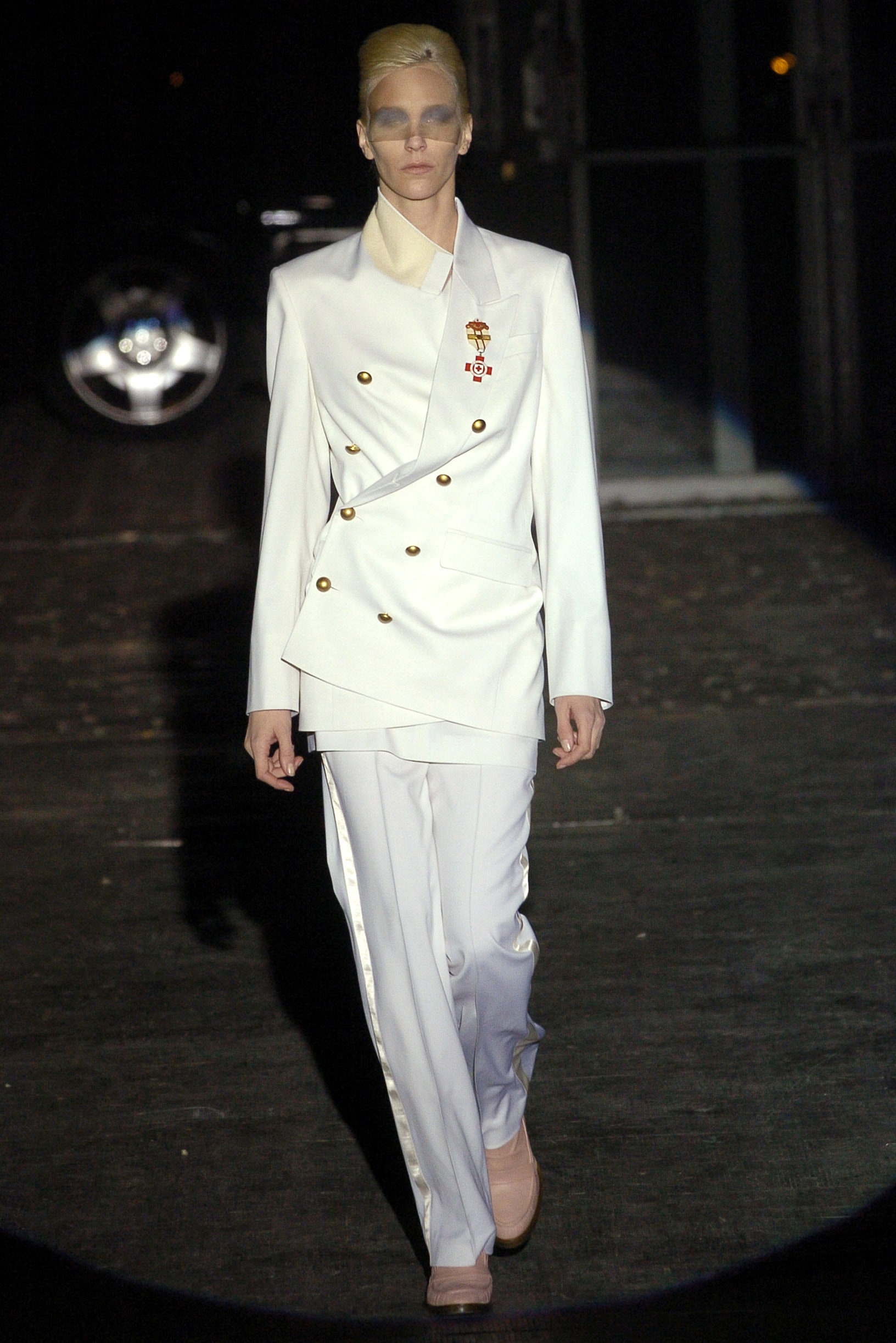 white tailored suit