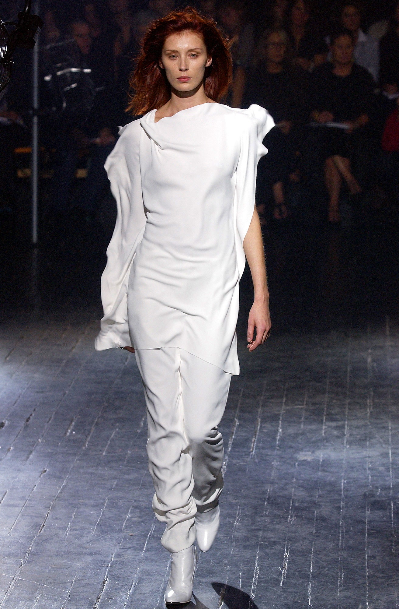 white leather fitted boots