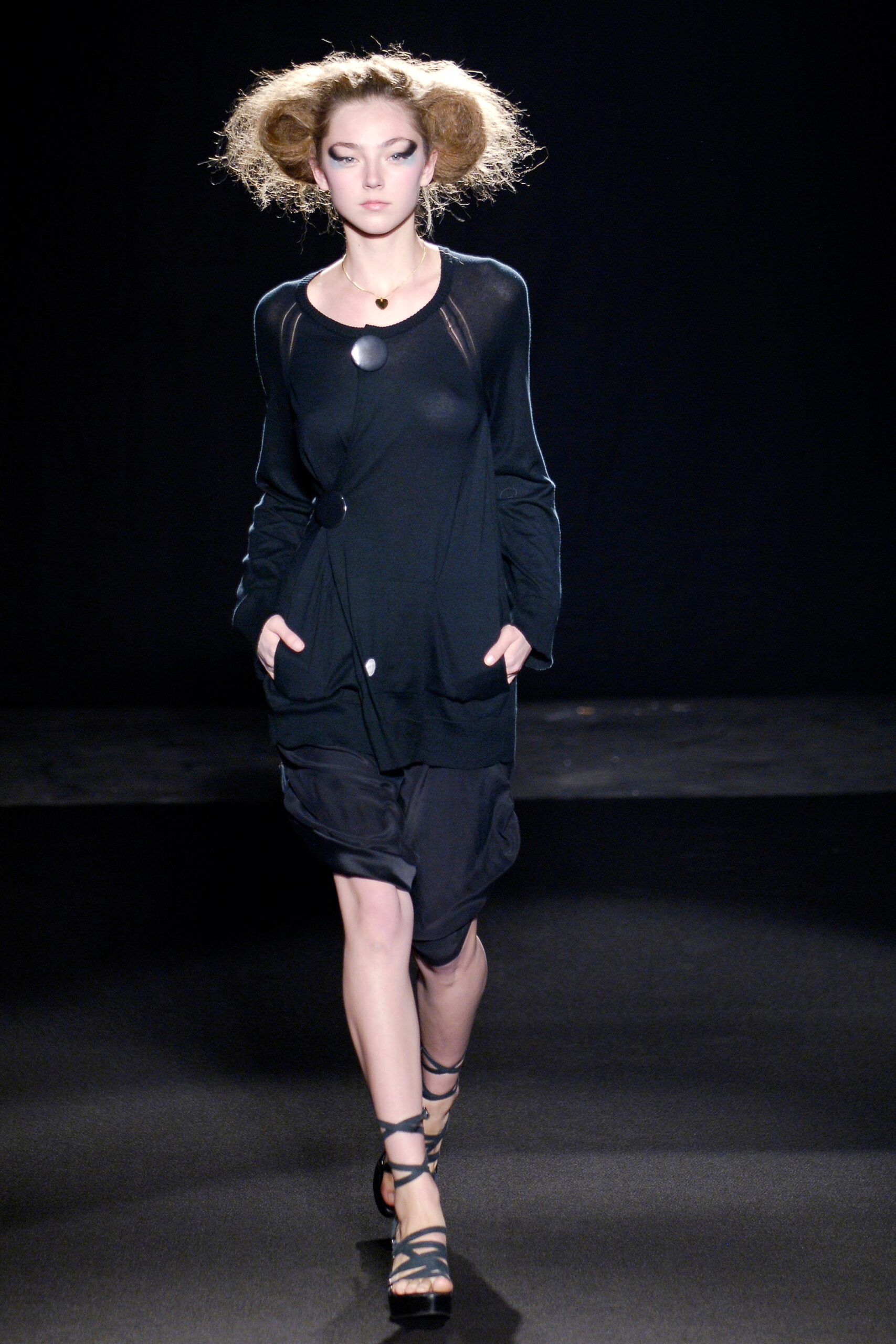 black relaxed cardigan and skirt
