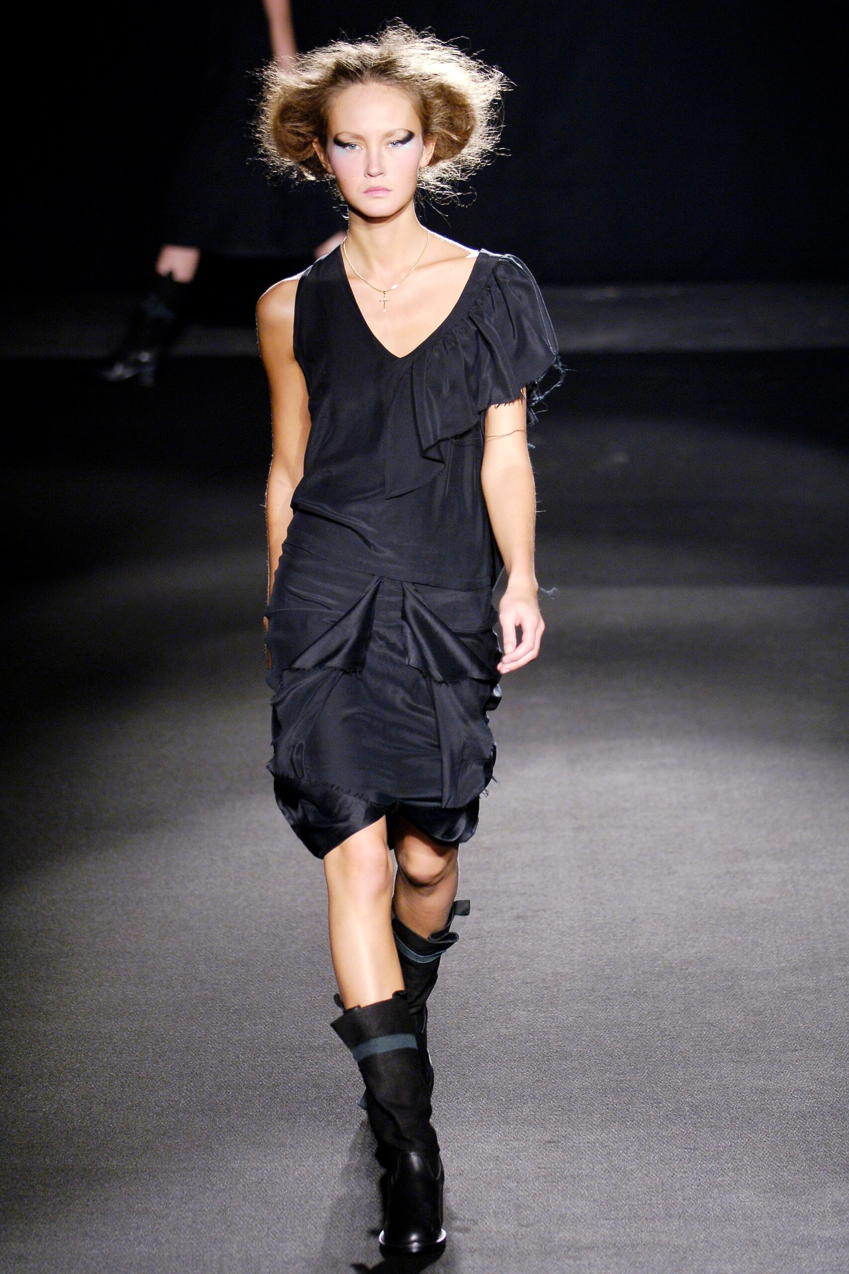 black silk sleeveless dress