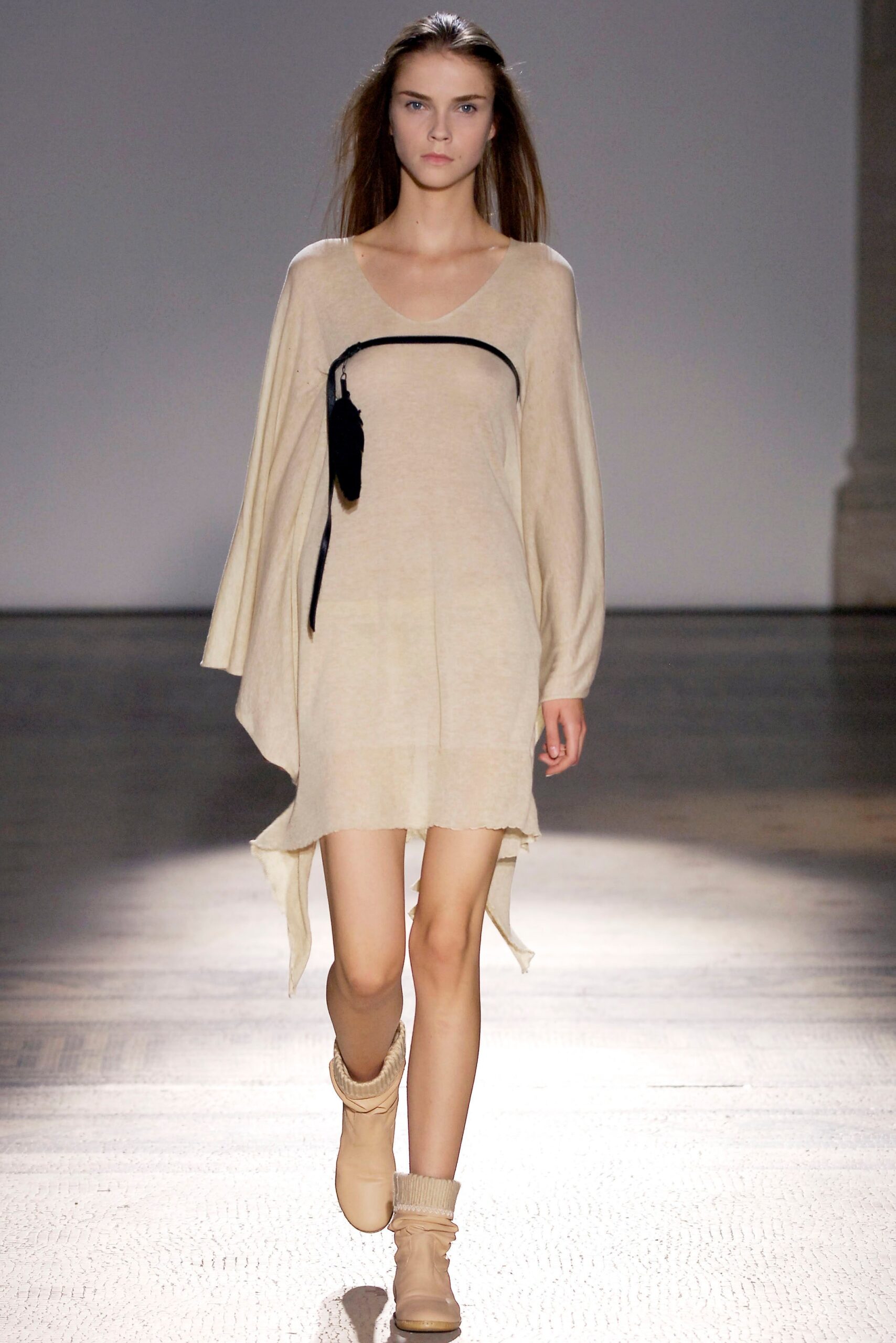 beige relaxed sleeveless dress