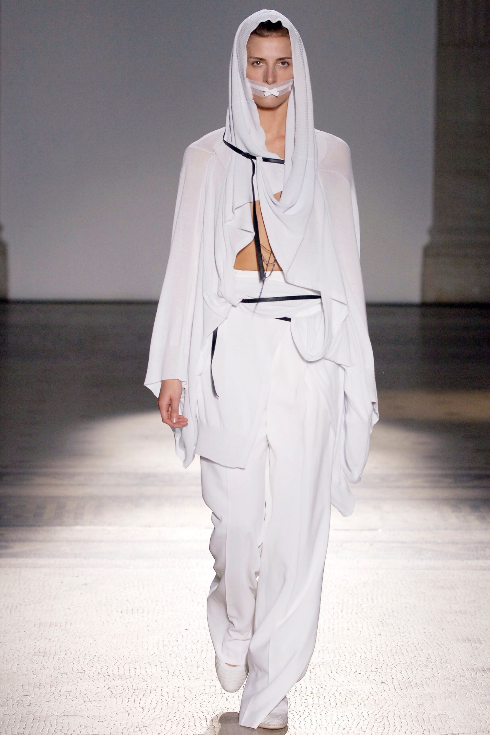 white relaxed cape and pants
