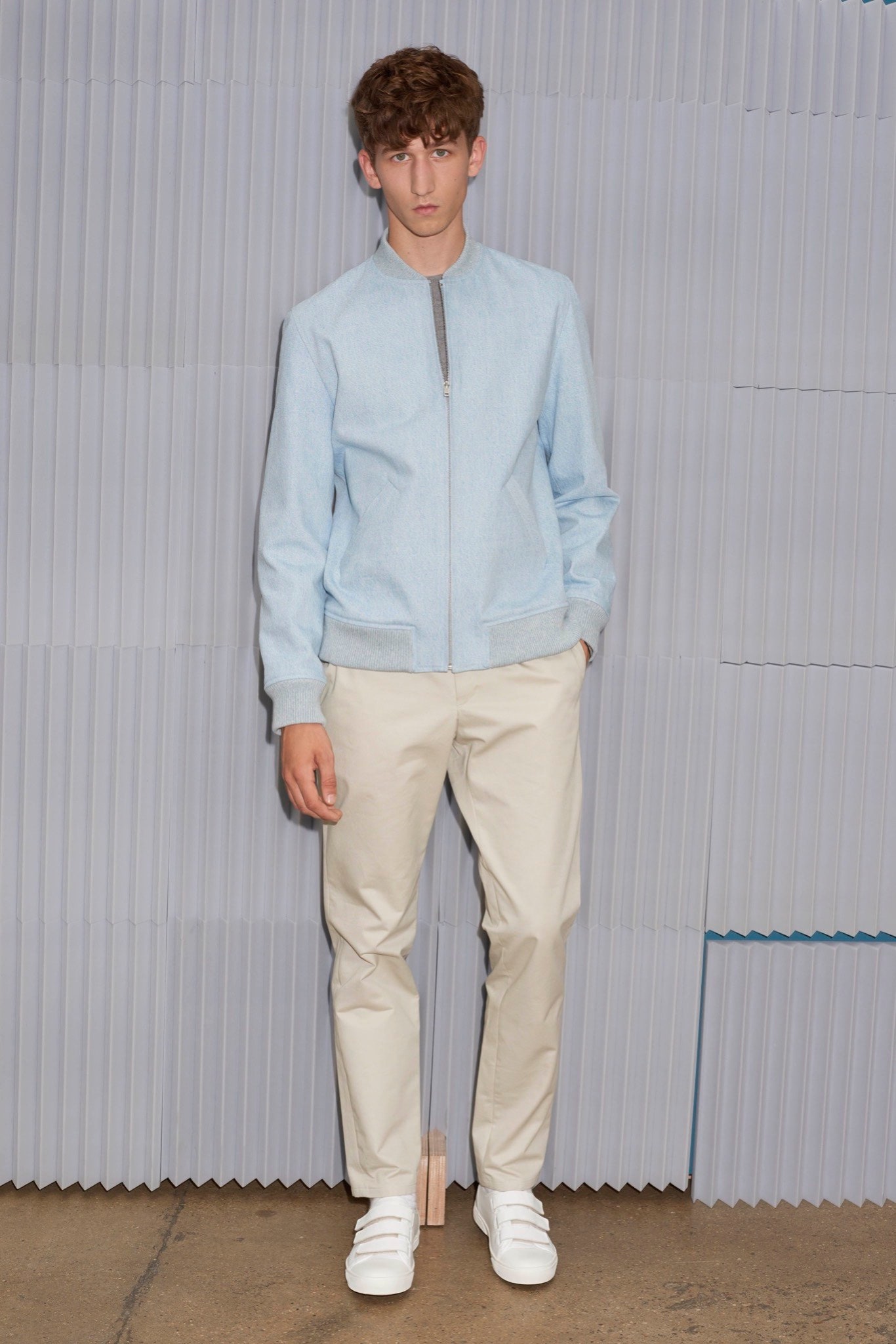 blue cotton fitted jacket