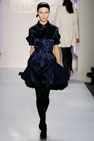 blue silk collared mini dress