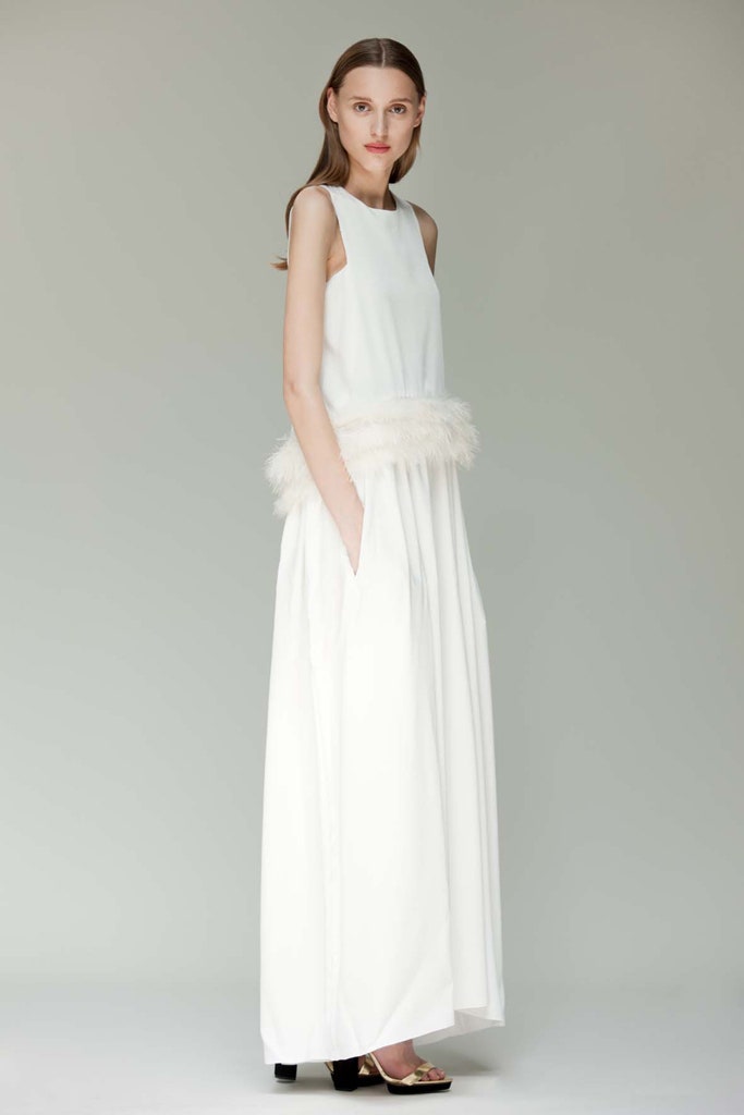 white relaxed sleeveless maxi dress