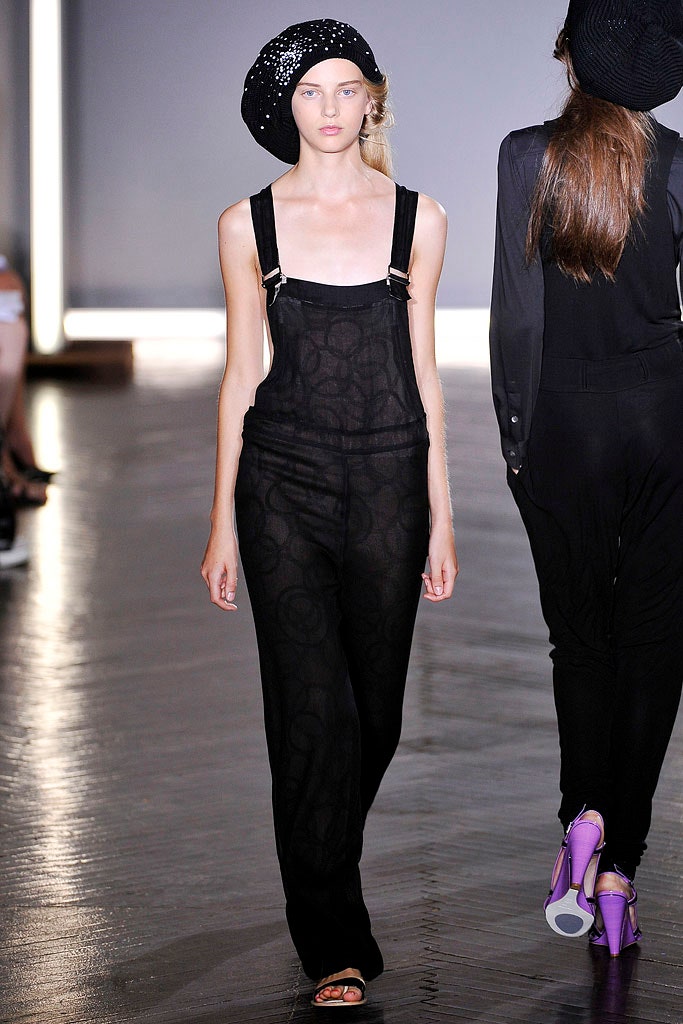 black sheer fitted overalls