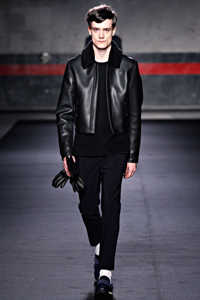 black leather jacket and pants