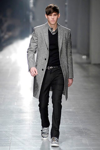 gray wool tailored coat