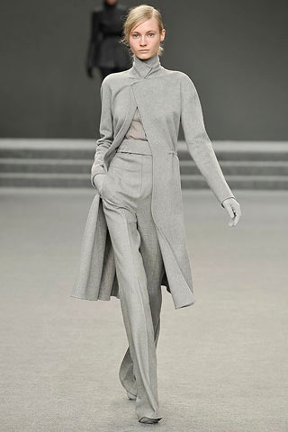 gray wool fitted coat and pants