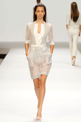 white silk fitted dress
