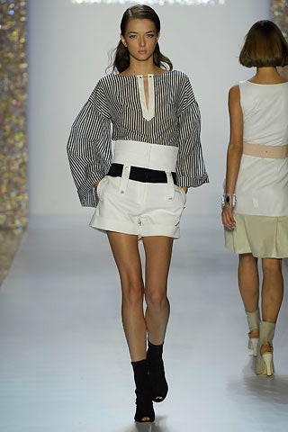 white cotton long-sleeve collared fitted striped blouse