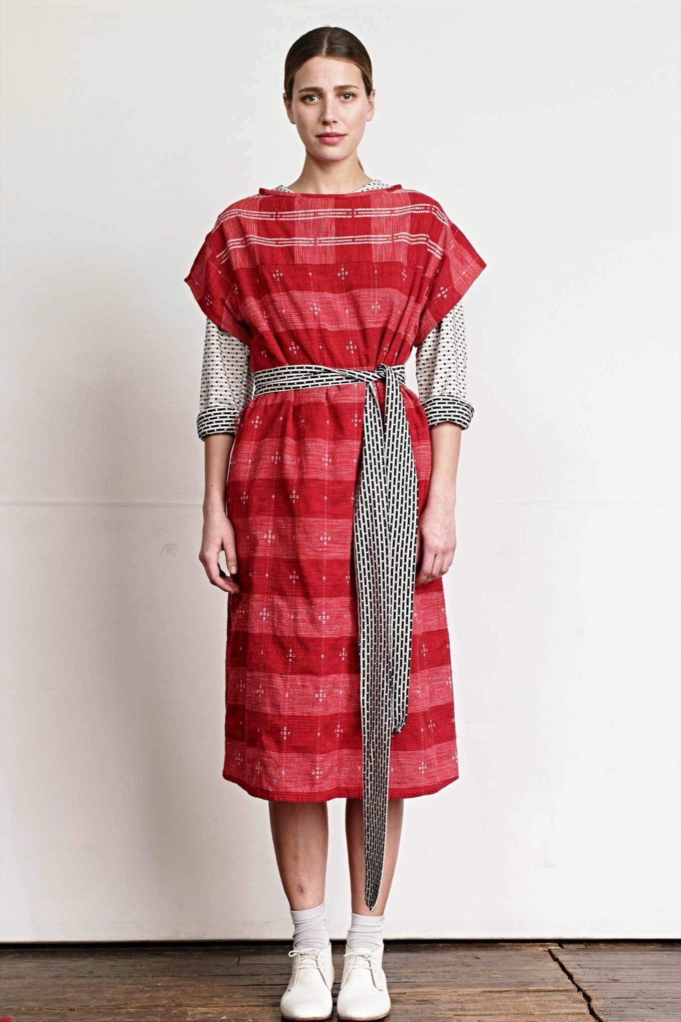 red relaxed cotton dress