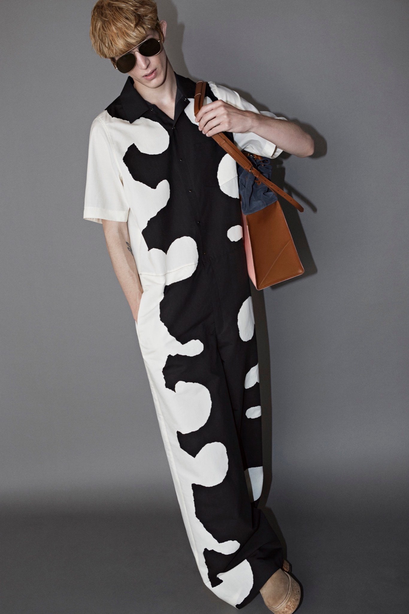 black and white printed jumpsuit