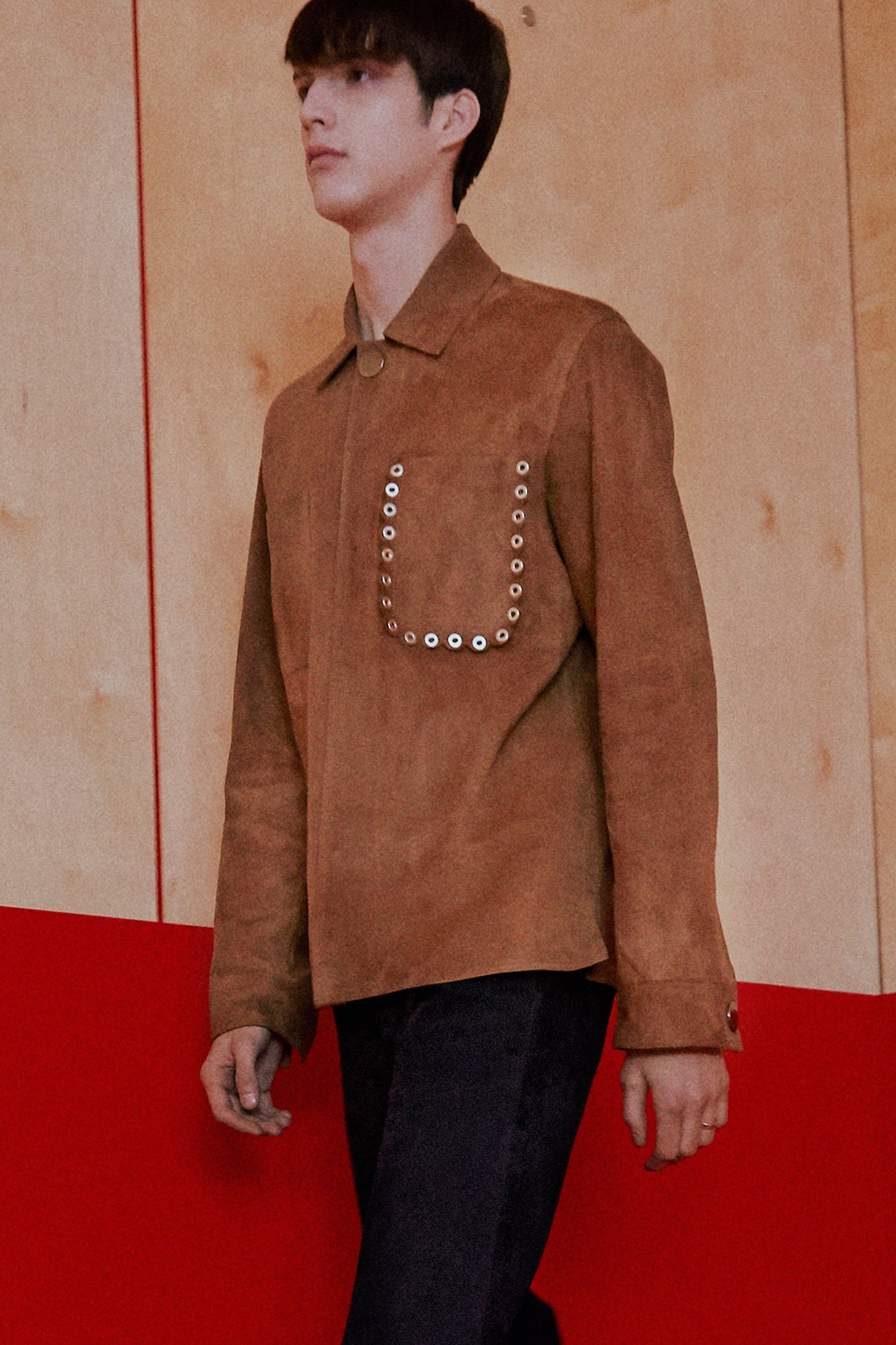 brown suede jacket with pockets