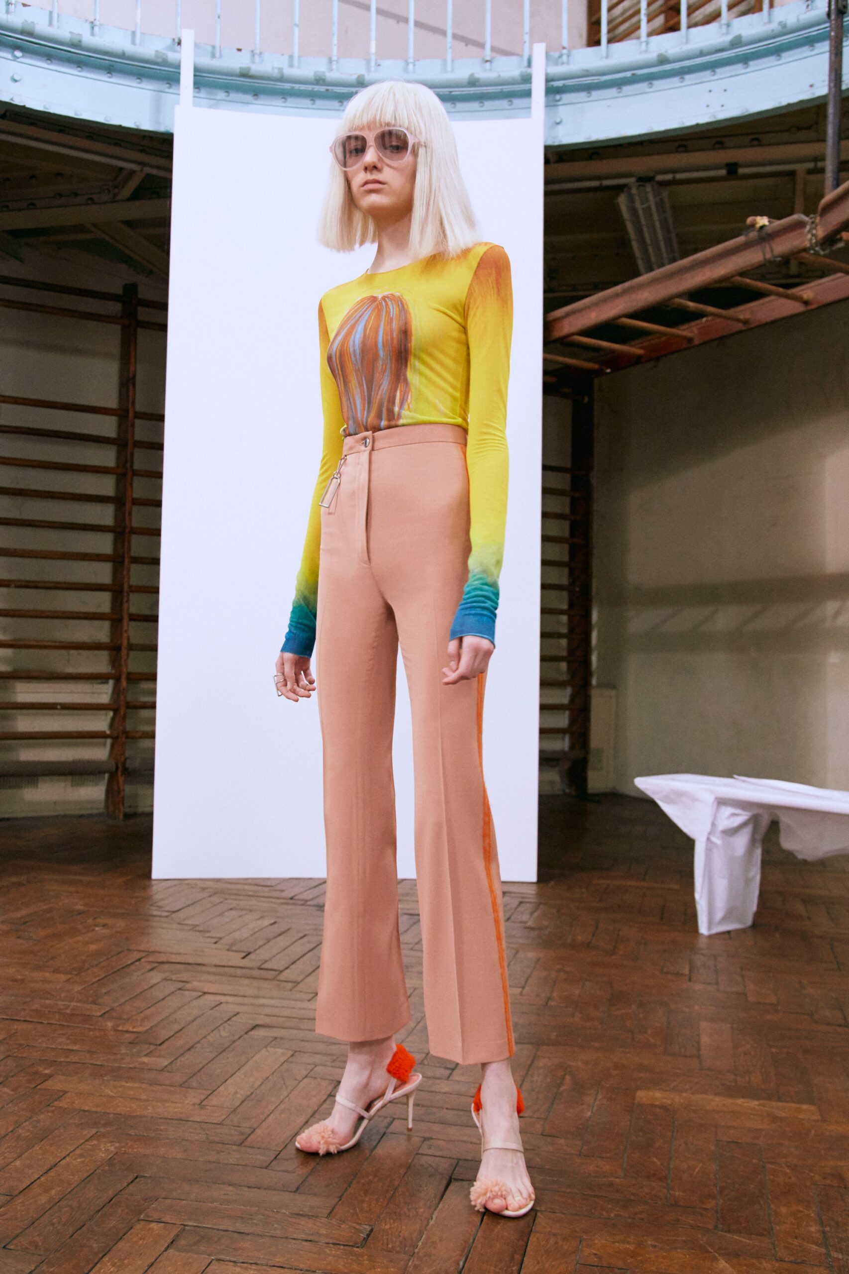 colorful fitted top and pants