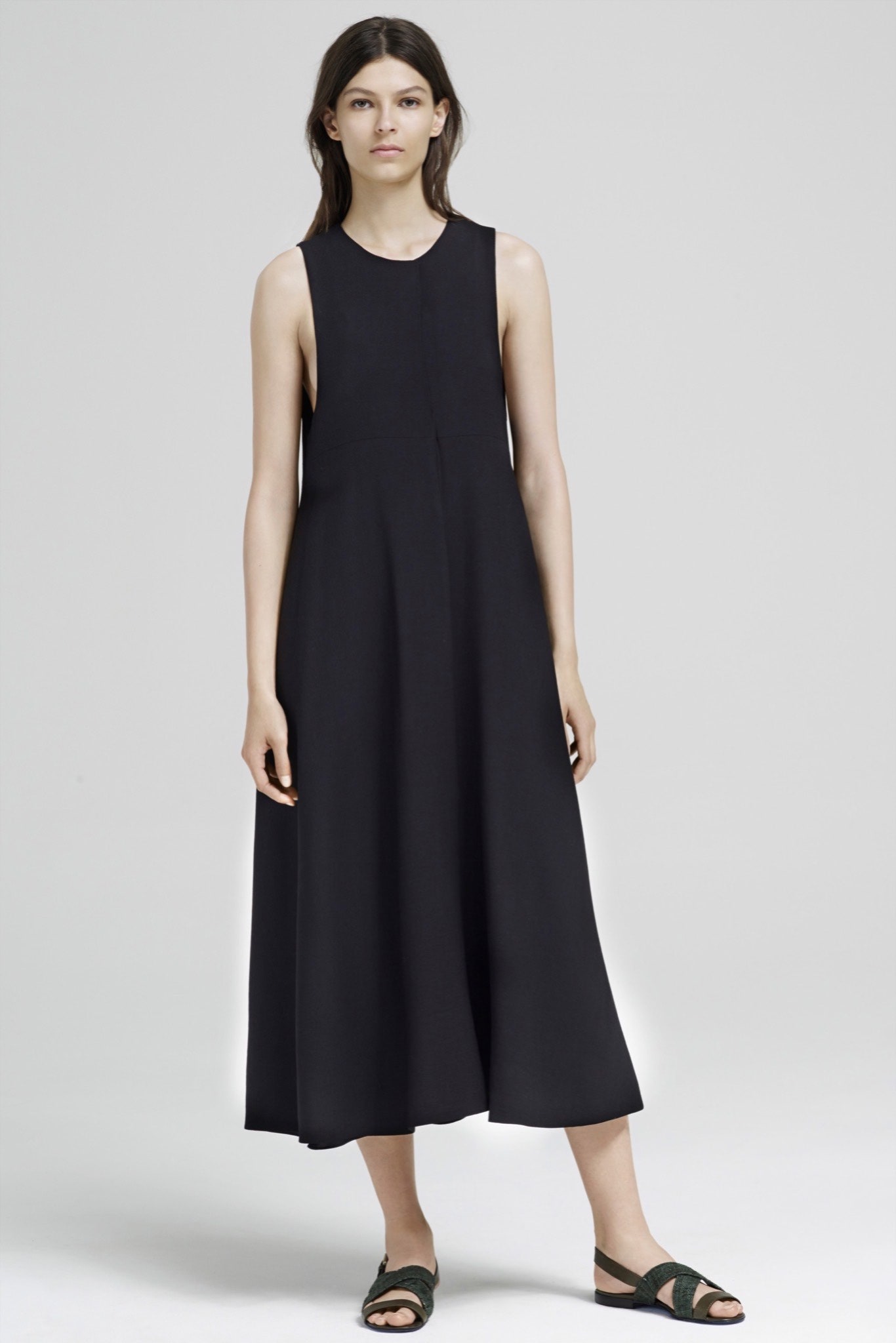 black cotton sleeveless dress