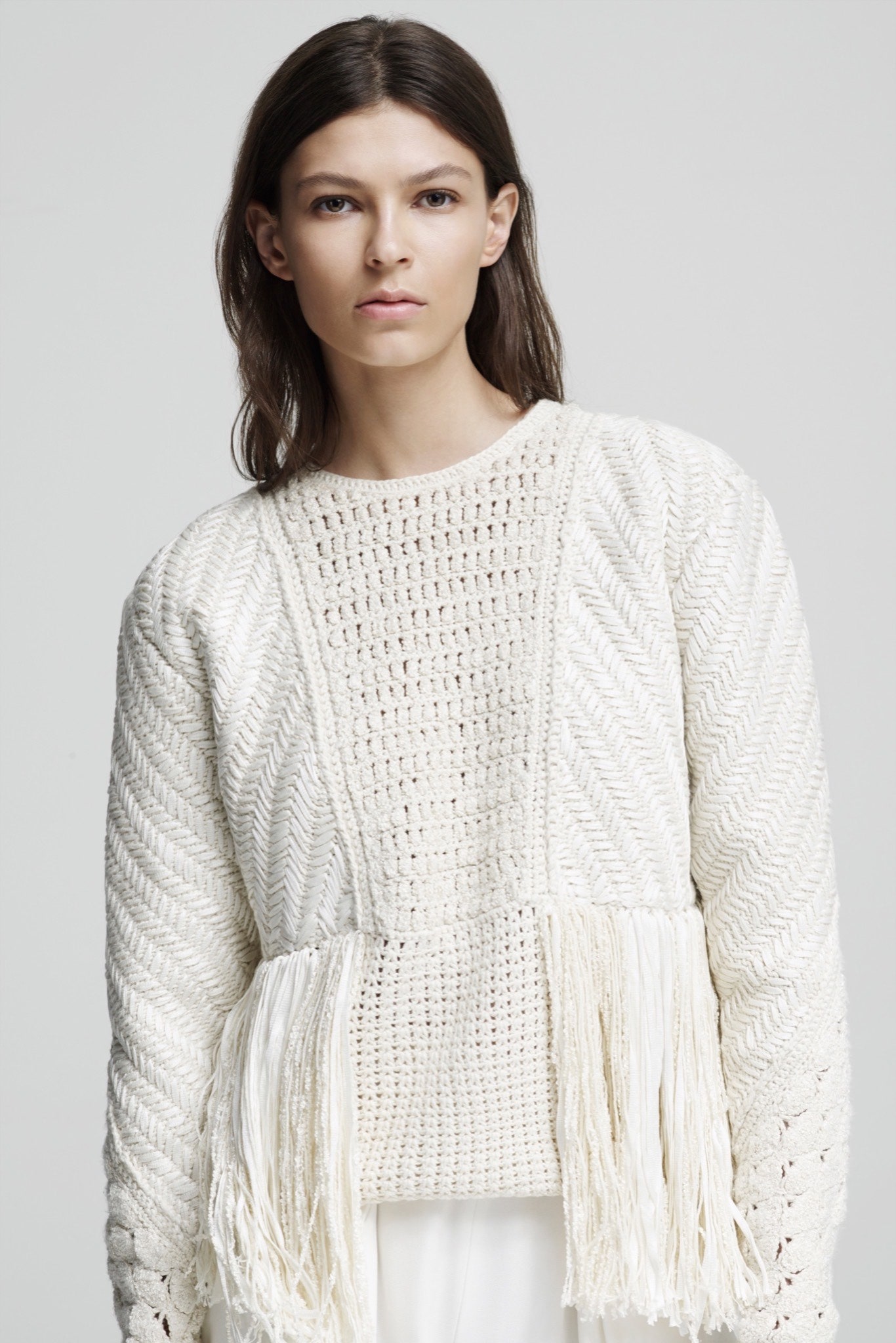 white relaxed cotton sweater