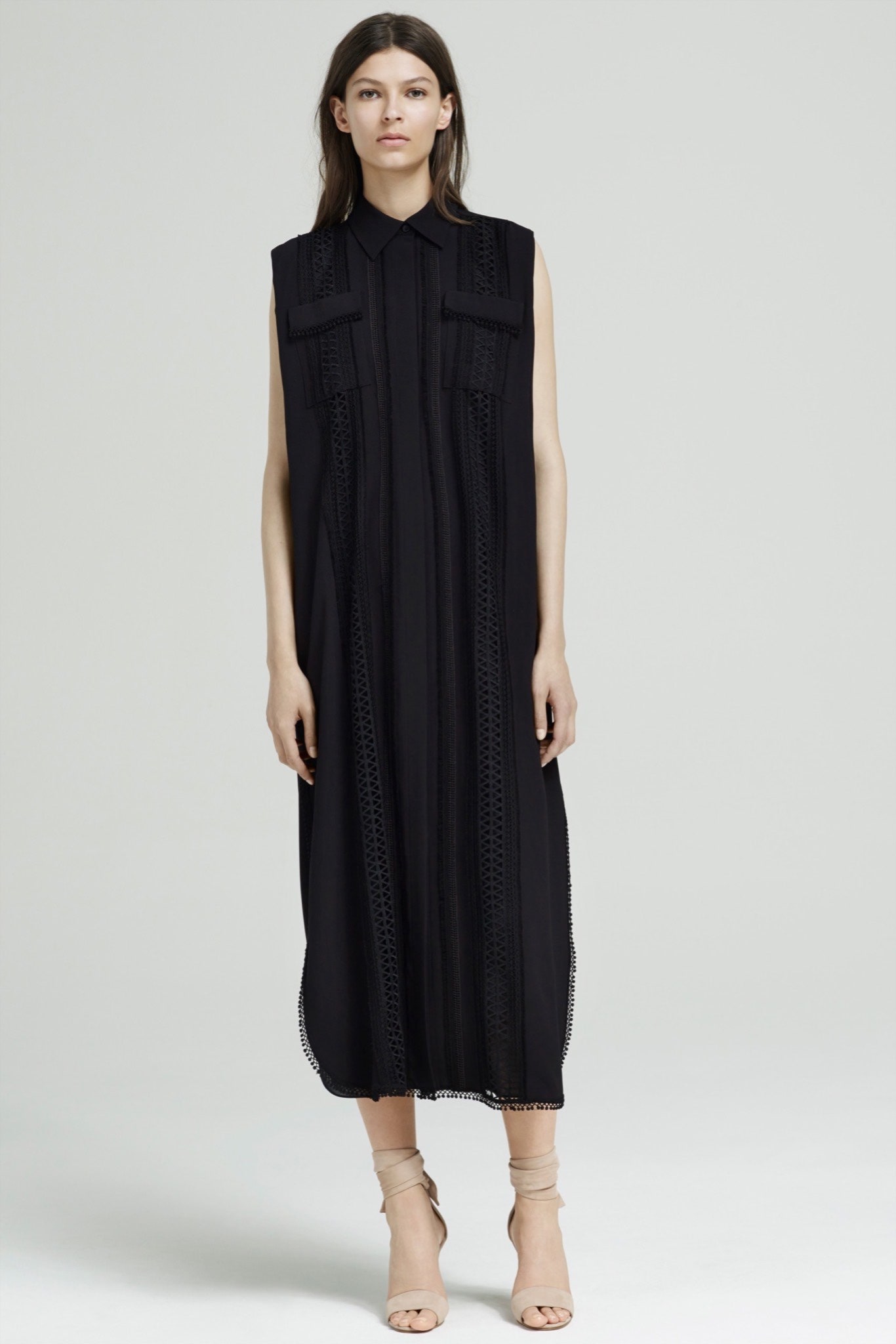 black relaxed sleeveless dress