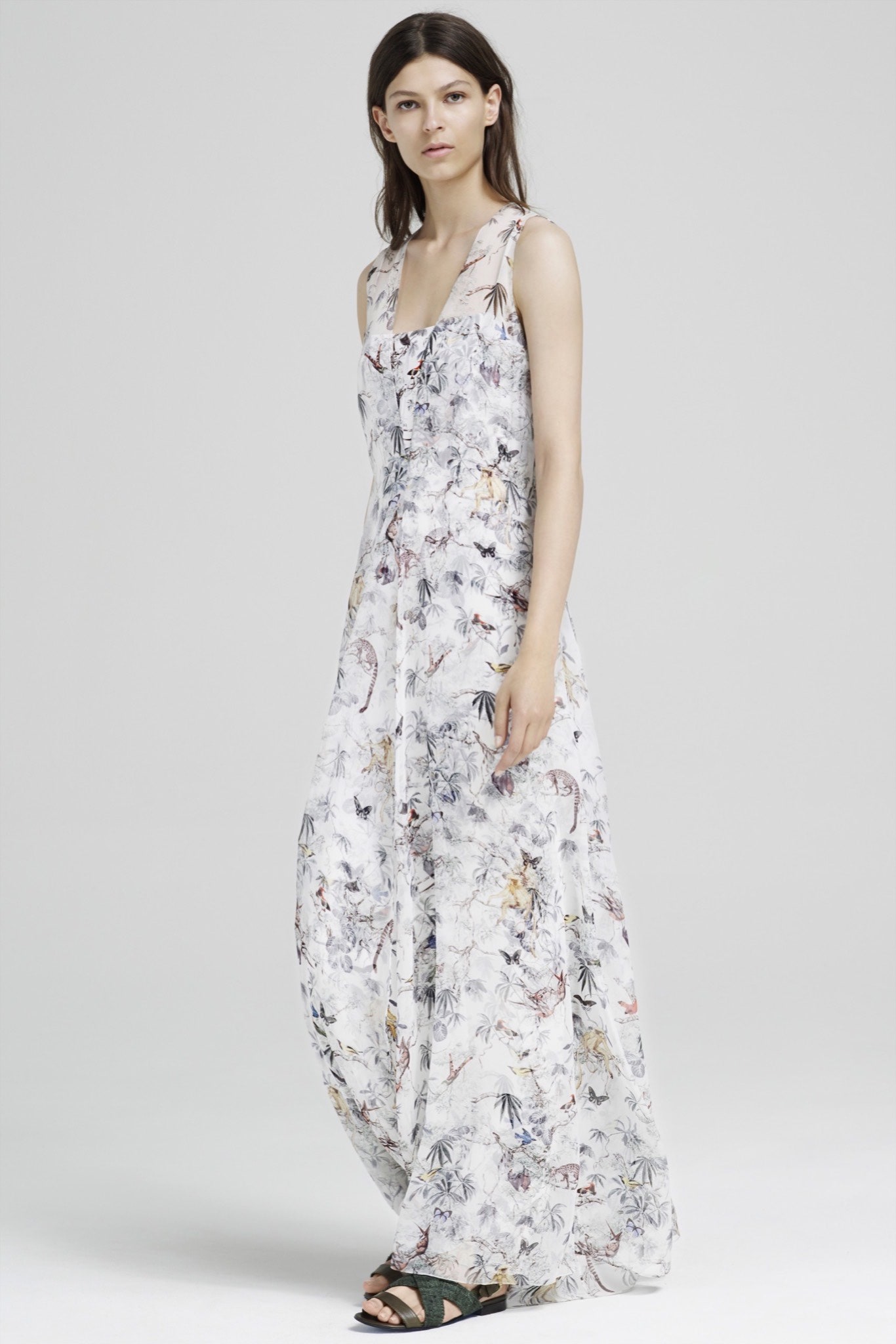 white multi-colored relaxed maxi dress