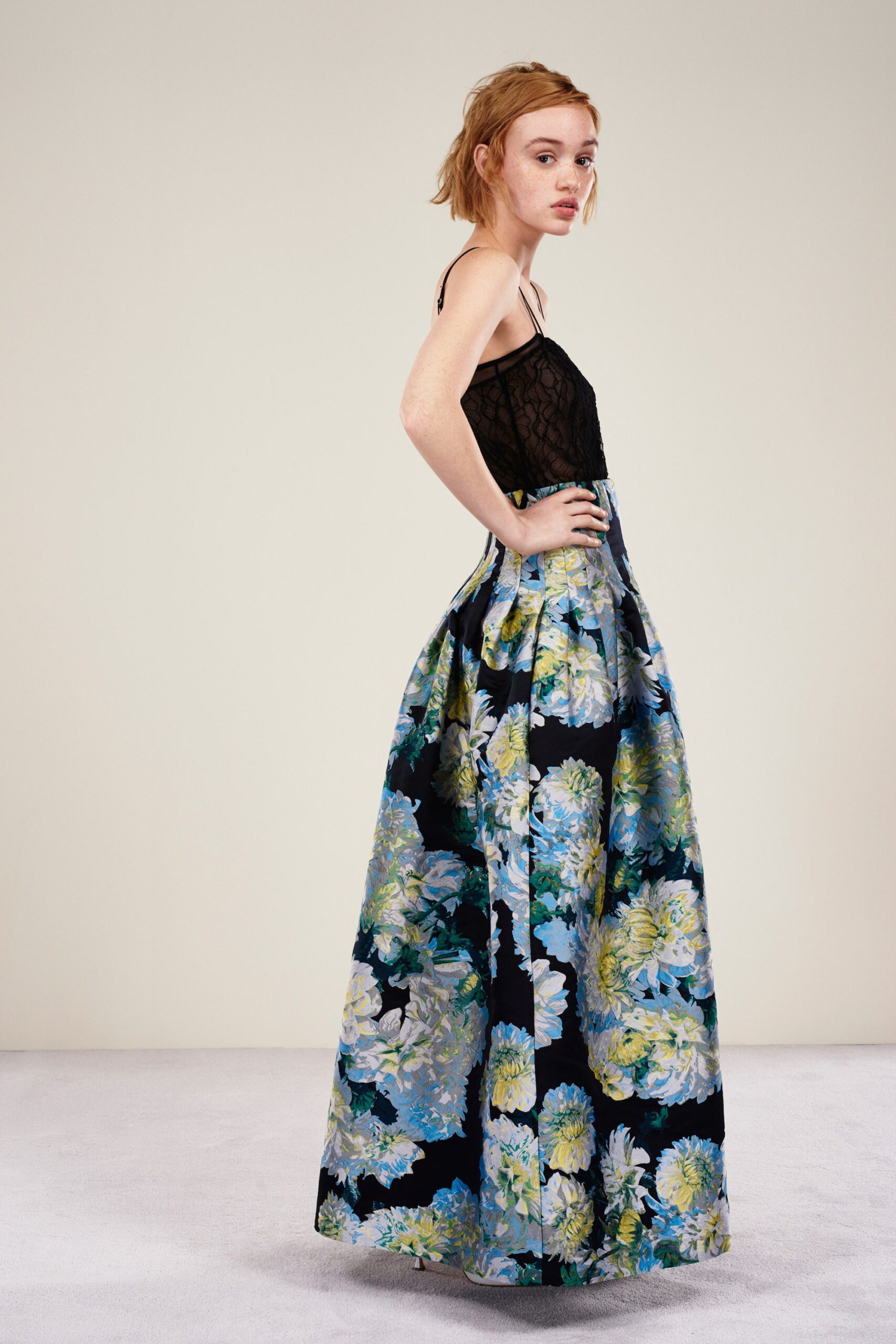 black floral maxi dress