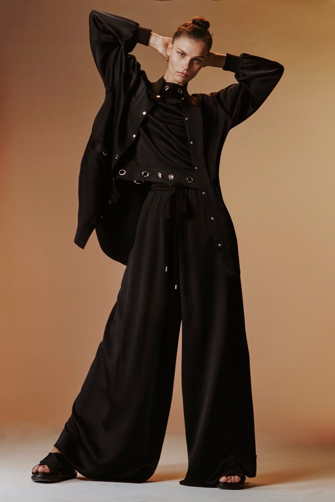black relaxed jacket and pants