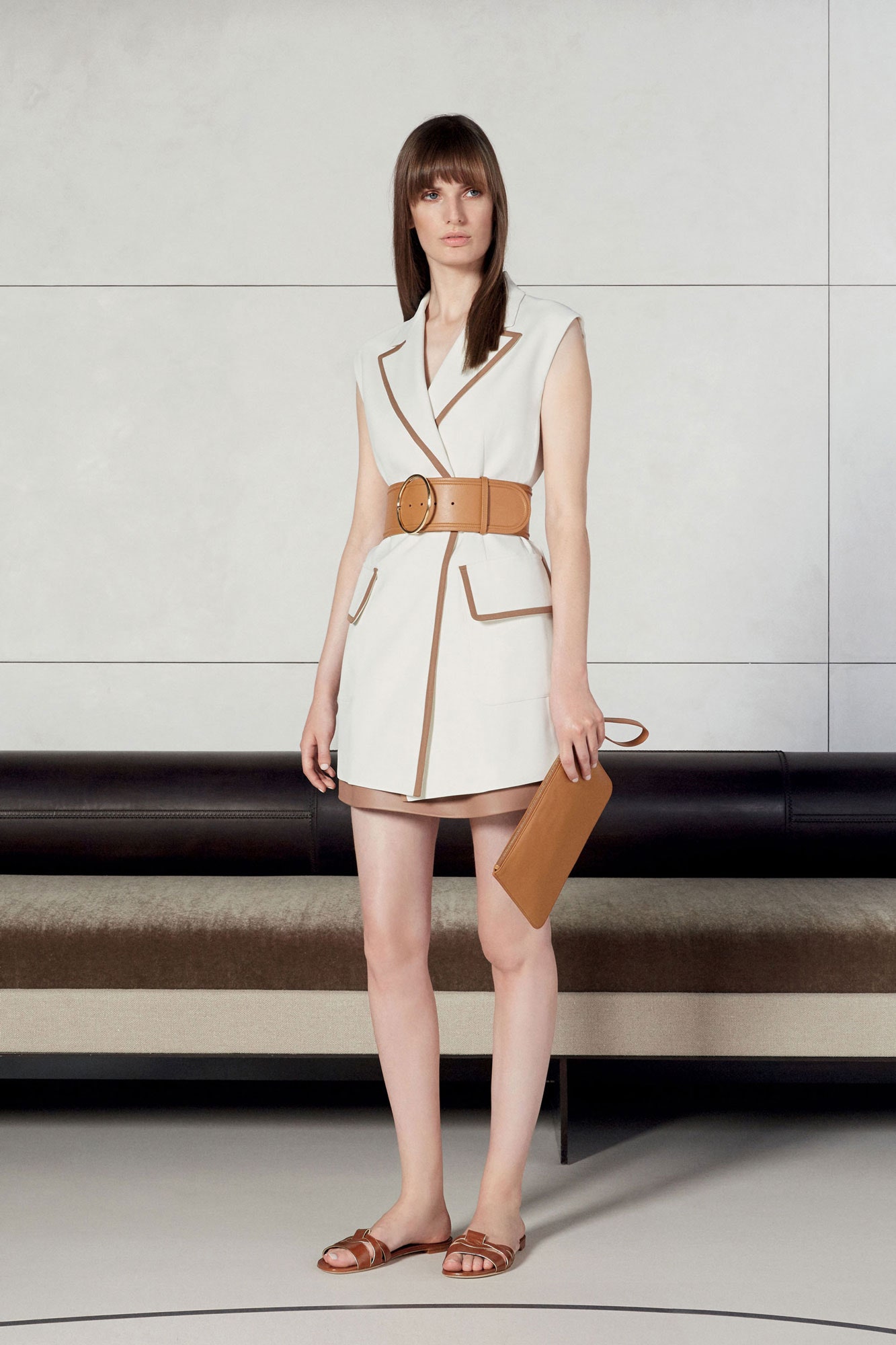white fitted sleeveless dress