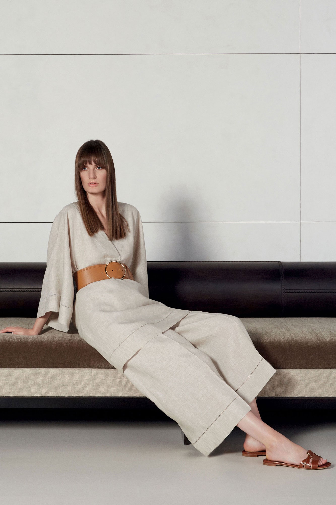beige linen relaxed top and pants