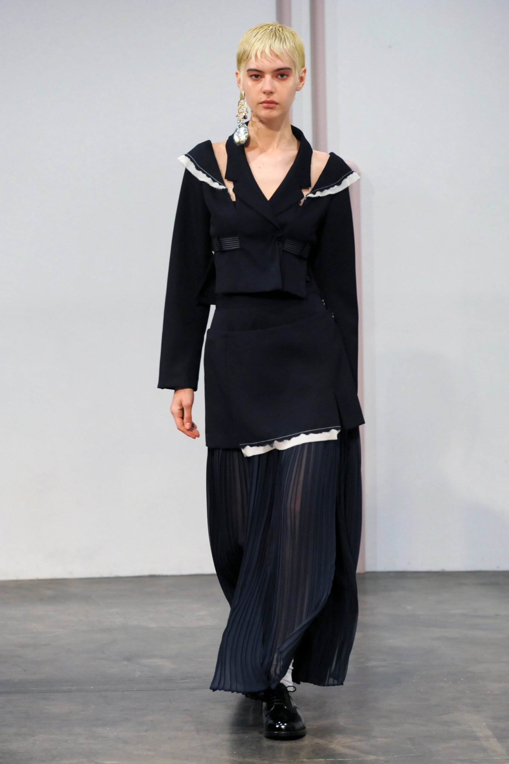 black silk layered midi dress