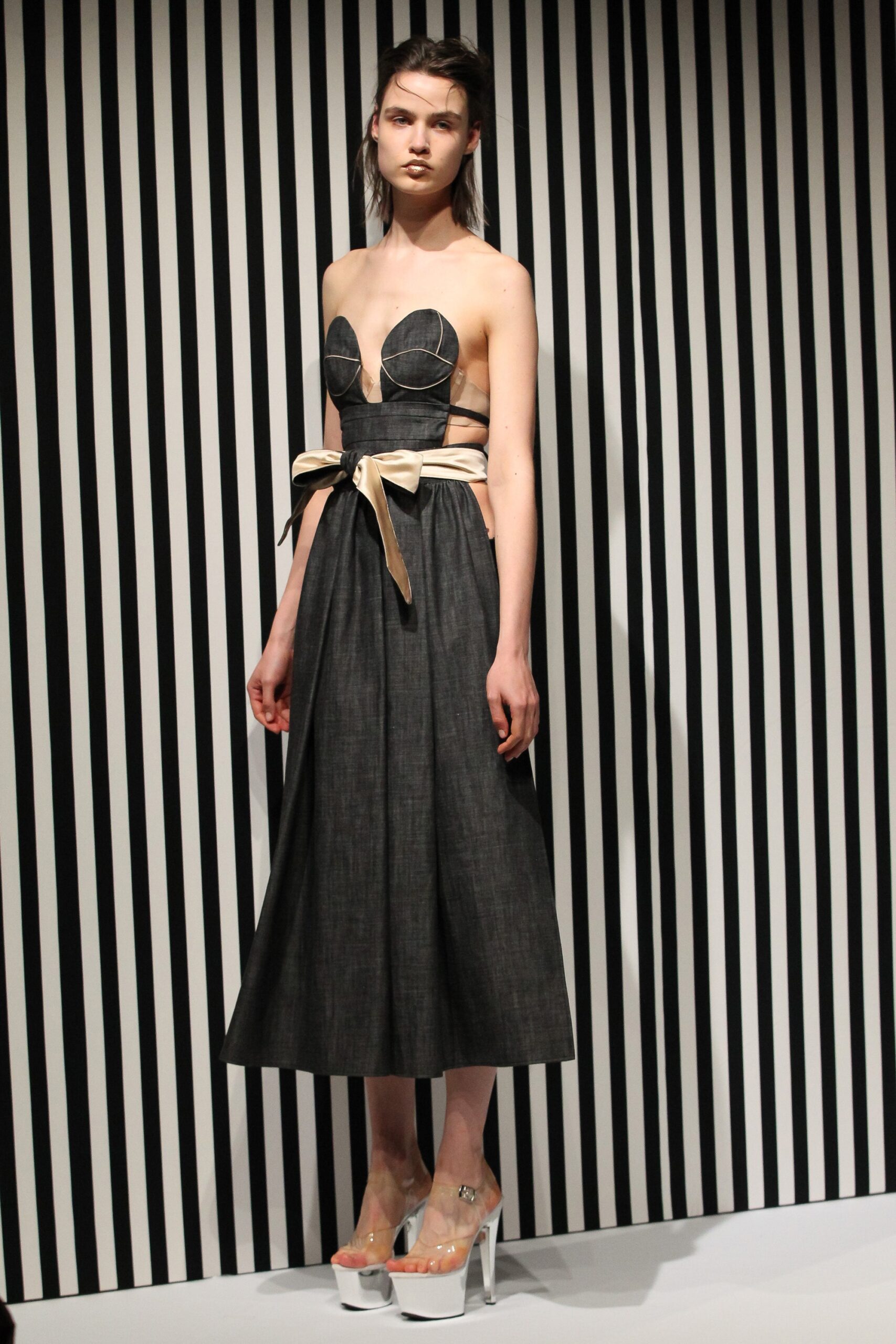 black denim sleeveless dress