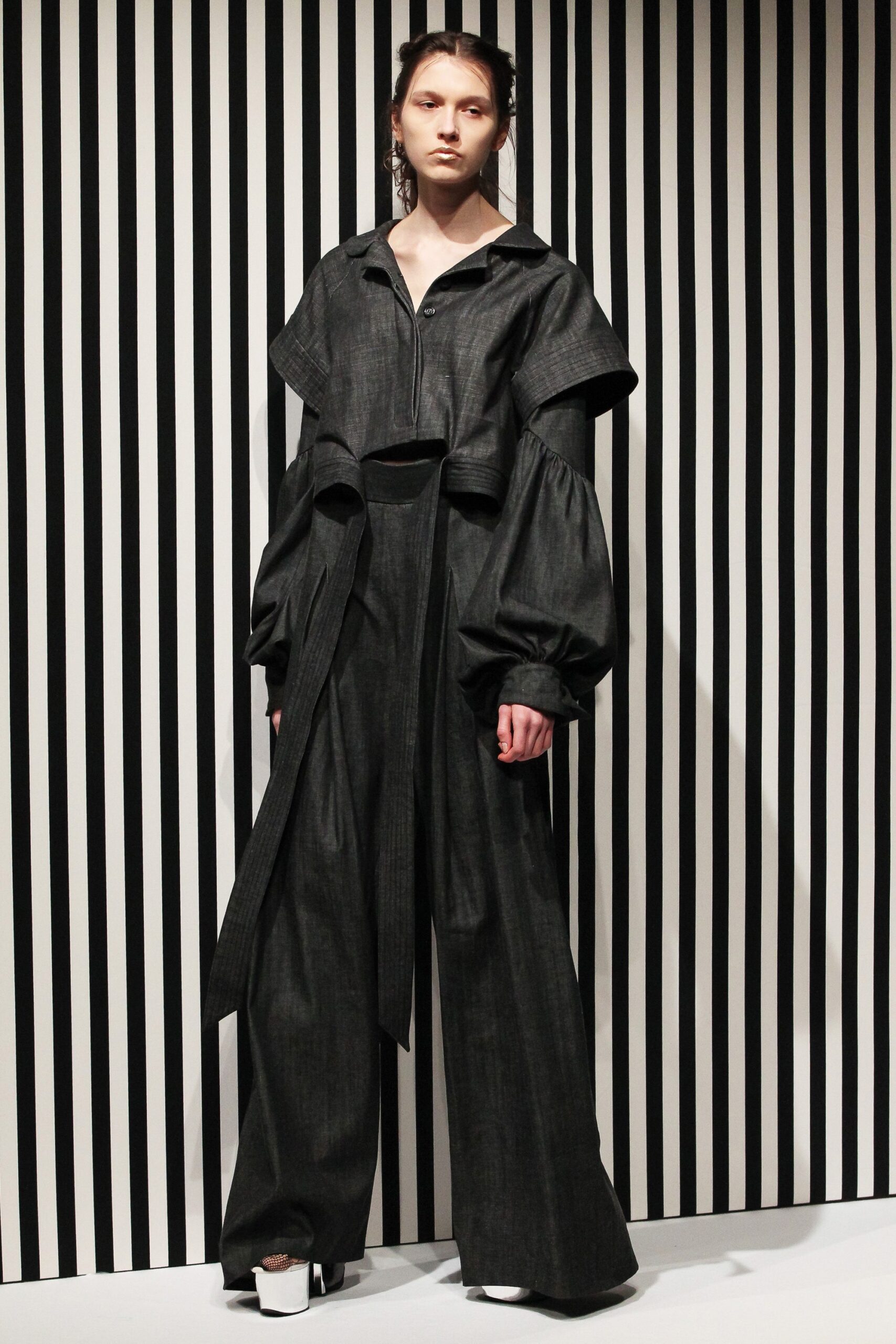black denim relaxed jumpsuit