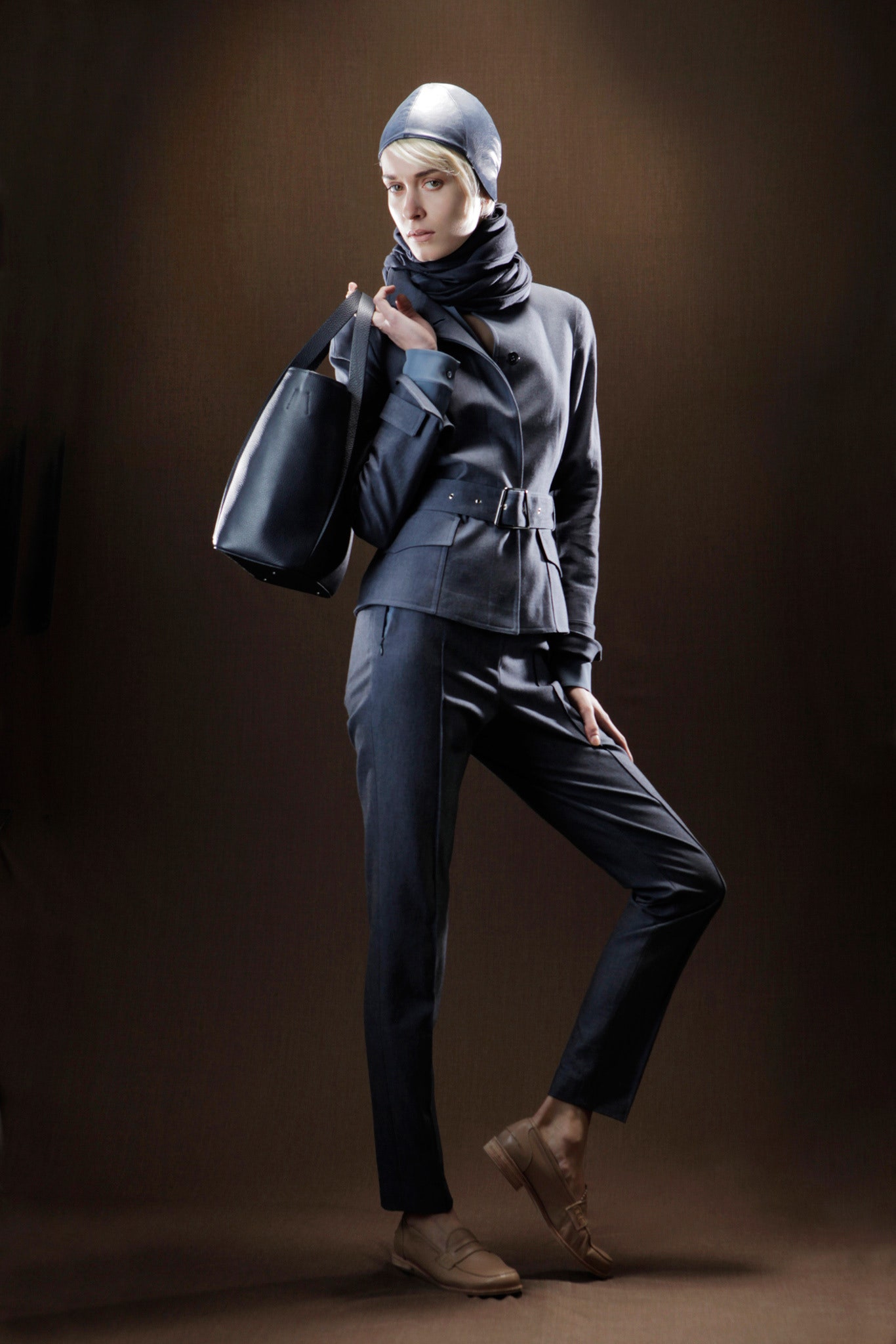 black wool scarf