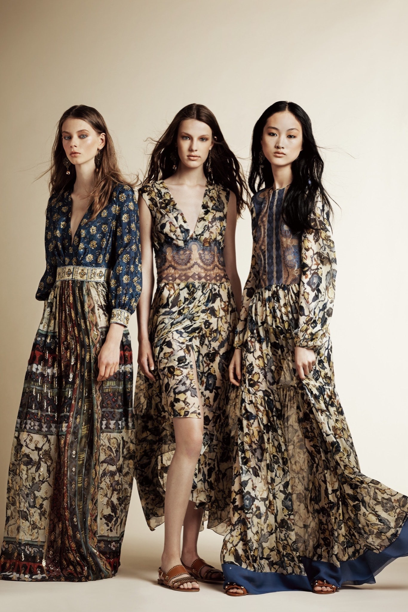 multi-colored silk dresses