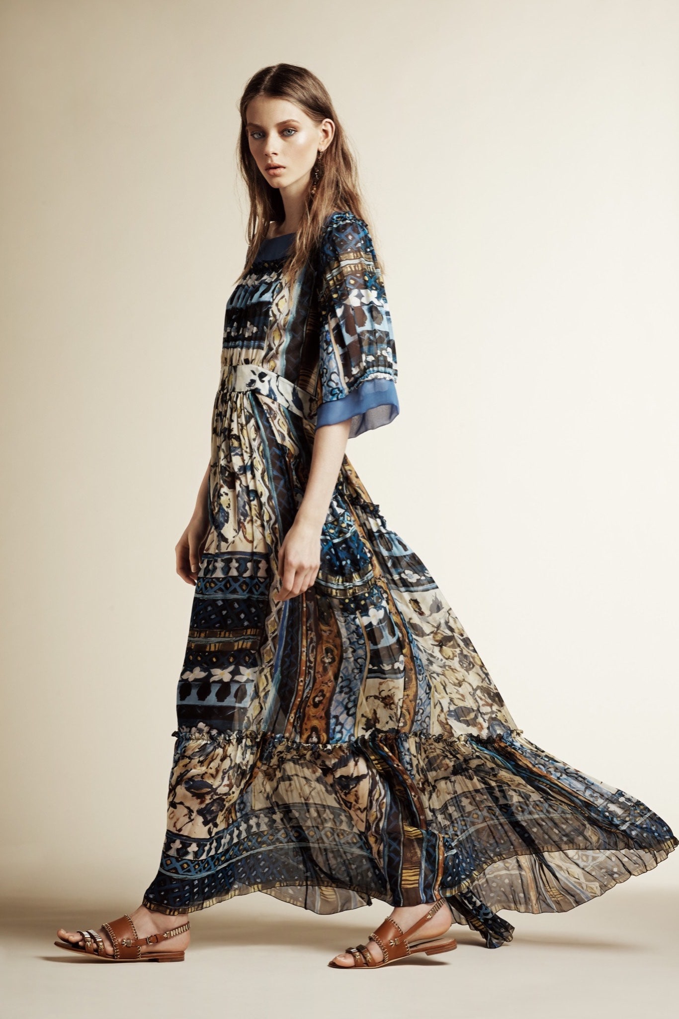 flowing printed maxi dress