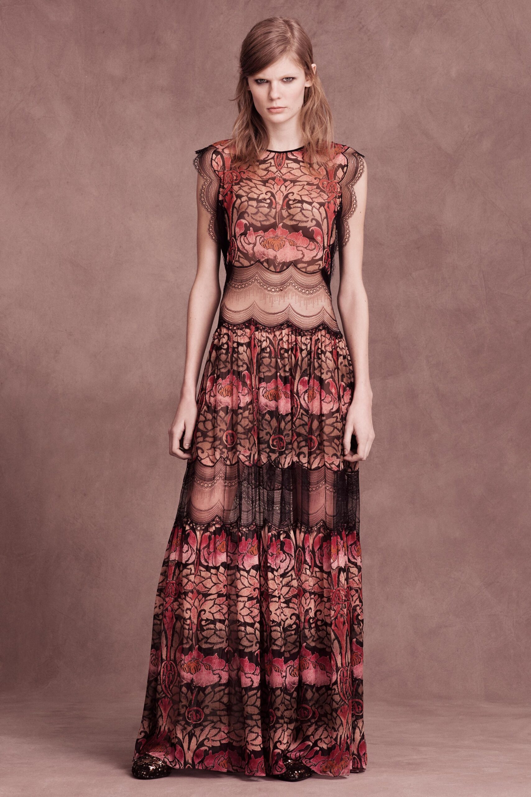 black lace maxi gown