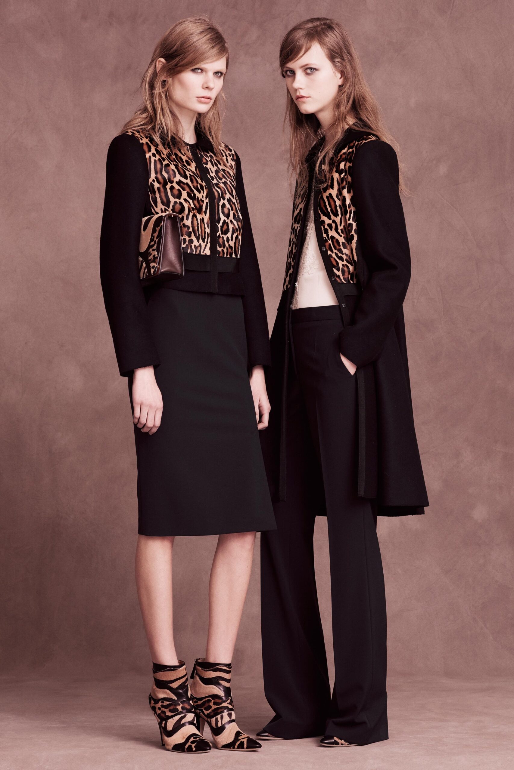 black wool fitted jacket and skirt
