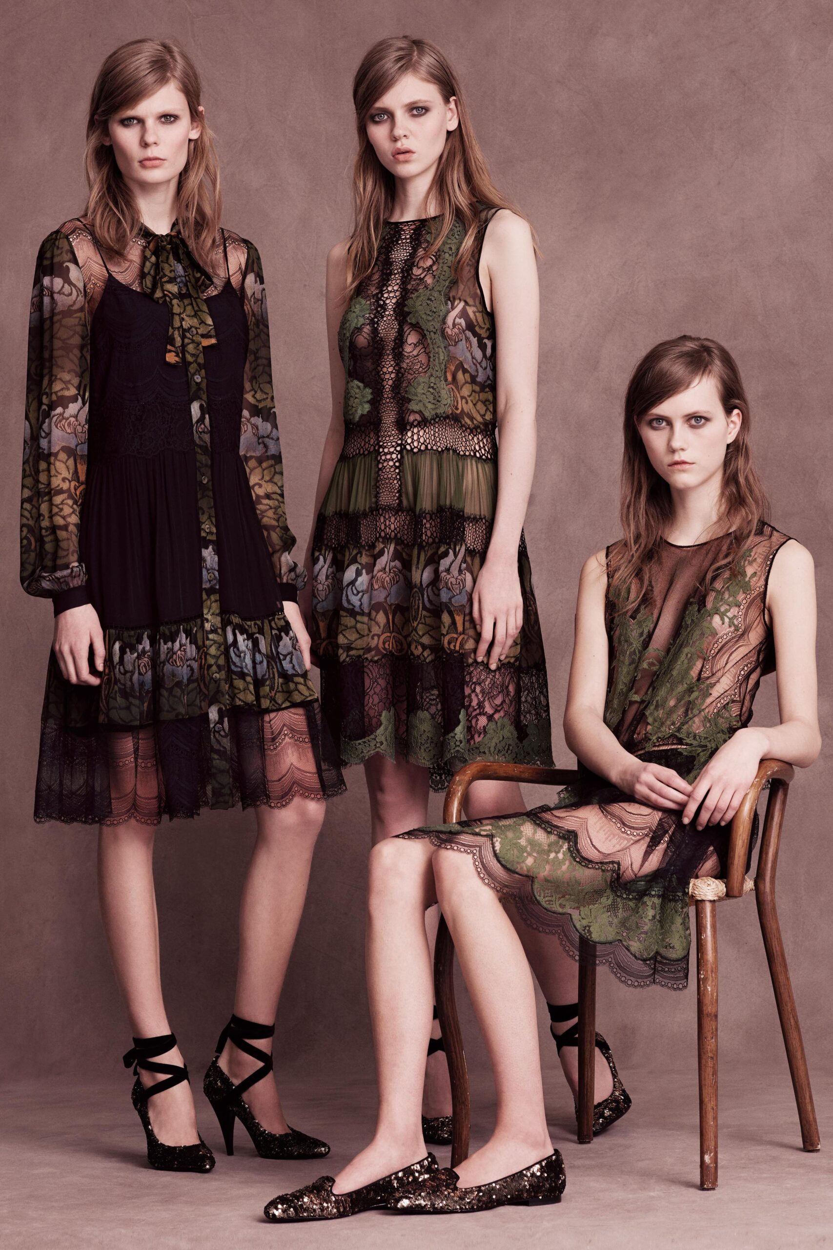 black and green lace dresses