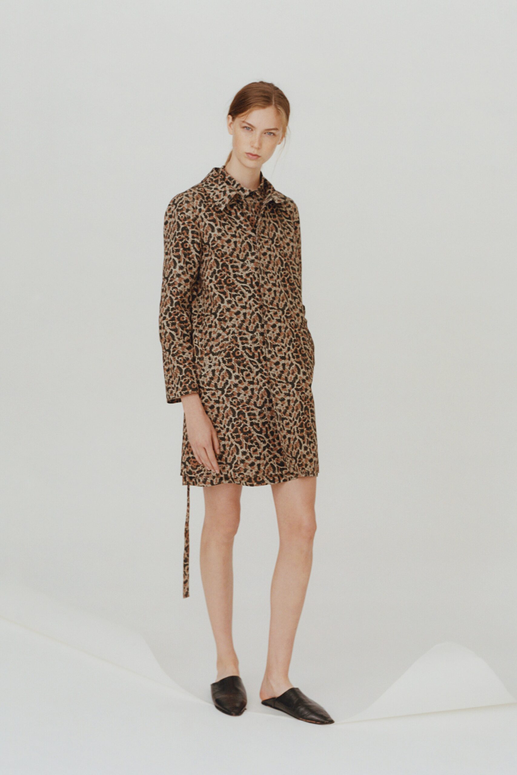 brown black animal-print dress