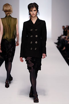 black silk fitted ruffled skirt