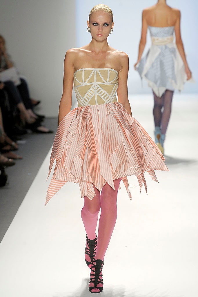 beige and pink pleated mini dress