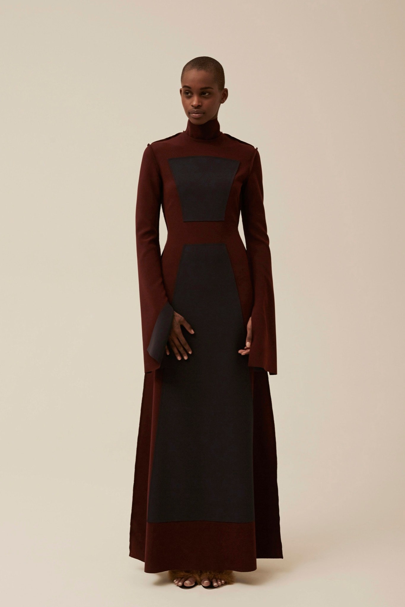 black and red fitted gown