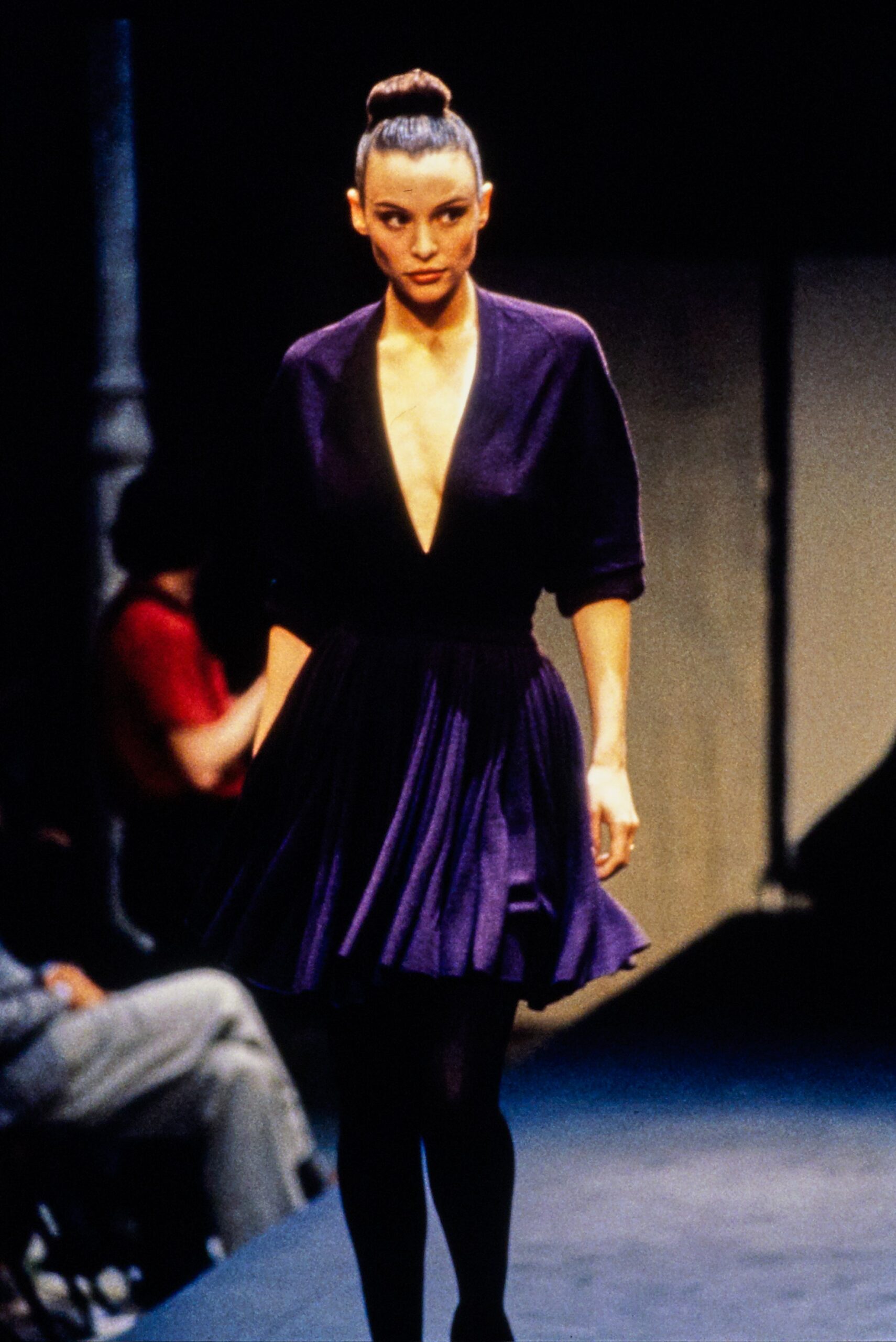 purple silk sleeveless dress