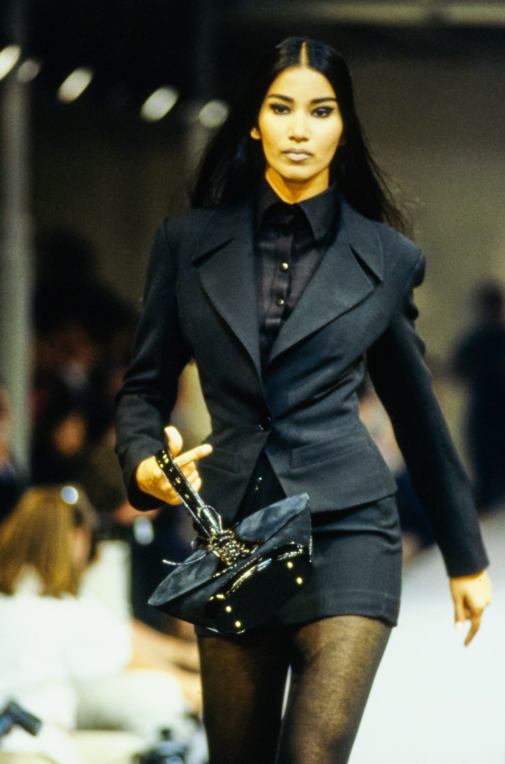 black wool fitted pencil mini skirt
