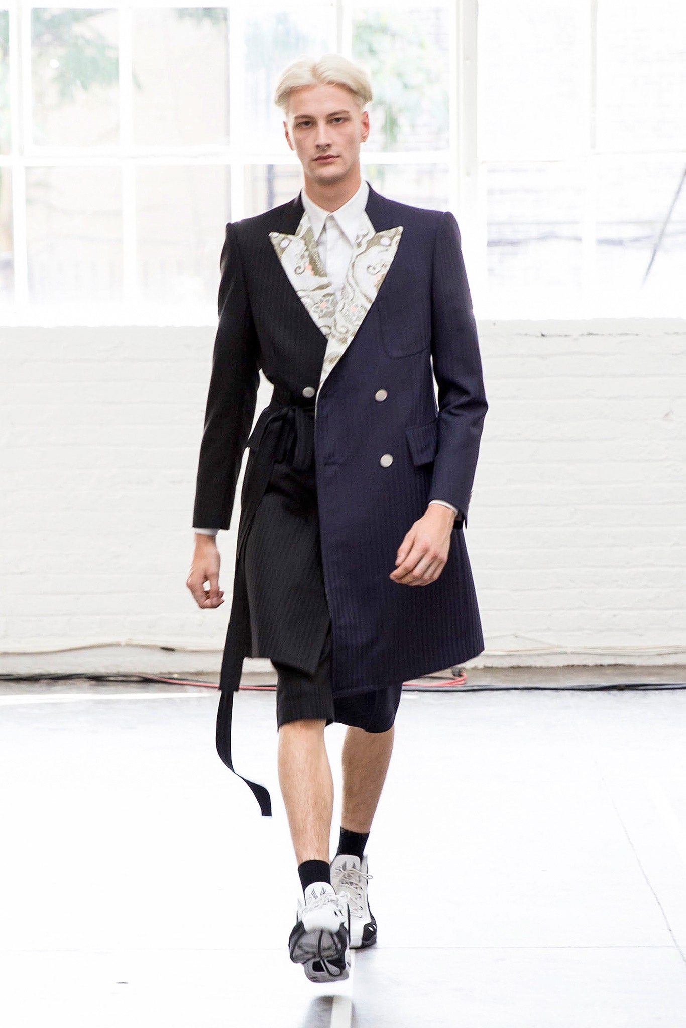 black tailored blazer with shorts