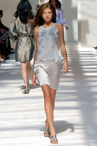 silver silk sleeveless dress