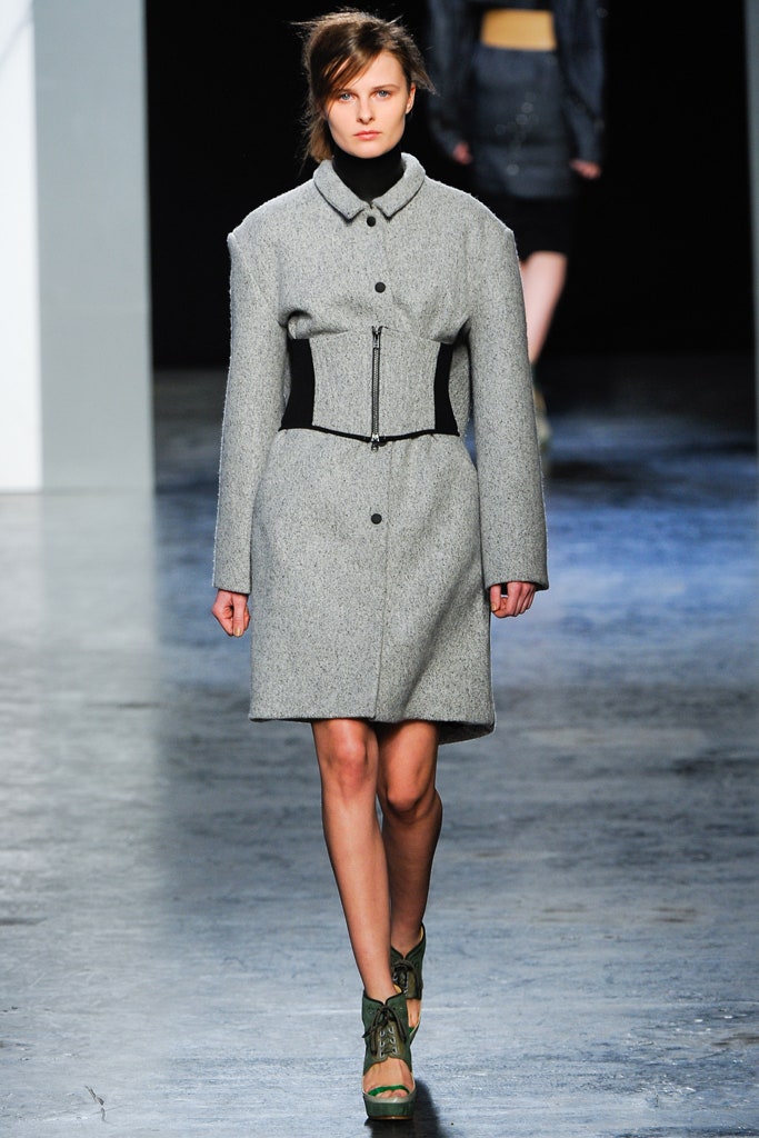 fitted gray wool coat