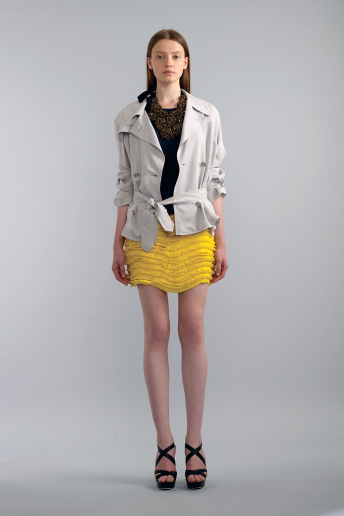 gray cotton long-sleeve collared relaxed belted jacket